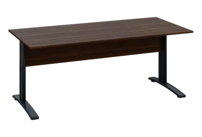 EPK 18 - 18 stůl kancelářský, kovová podnož černá, deska 18 mm, široký 1800 mm, ořech královský